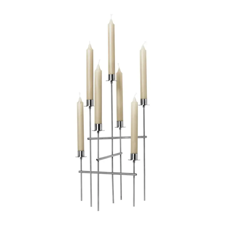 Elysia candlestick, Brushed stainless steel