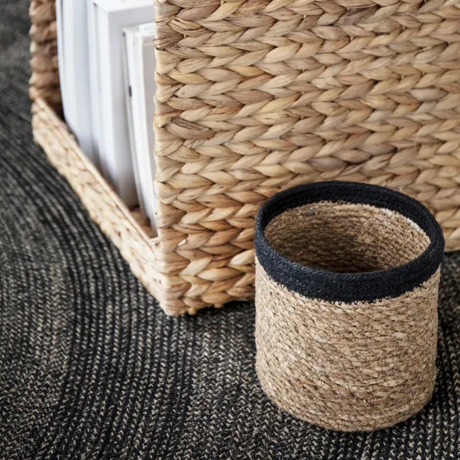 Emil storage basket 3-pack small, nature-black