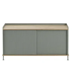 Enfold sideboard low 125x45x63 cm, Oak-Dusty green