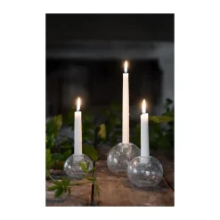 Ernst candle holder glass Ø7.5 cm, Bubbles