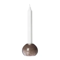 Ernst candle holder glass Ø7.5 cm, Brown