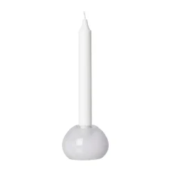 Ernst candle holder glass Ø7.5 cm, White