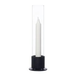 Ernst candle holder glass cylinder Ø7.5 cm, Black