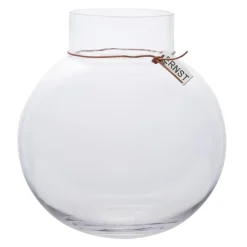 Ernst candle holder round H10cm Ø9cm, clear