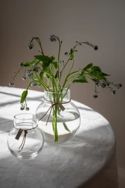 Ernst candle holder round H10cm Ø9cm, clear
