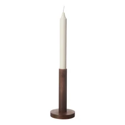 Ernst candle sticks made of wood 15 cm, Dark brown