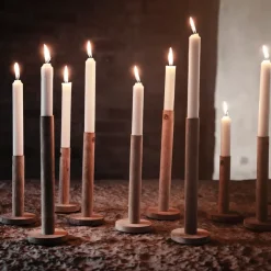 Ernst candle sticks made of wood 25 cm, nature
