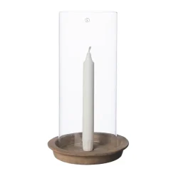 Ernst candle tray-candle holder incl glass cylinder 30 cm, Terracotta