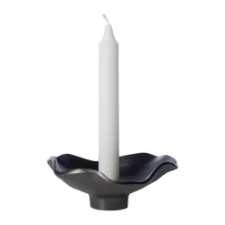 Ernst candlestick black aluminum, Ø14 cm