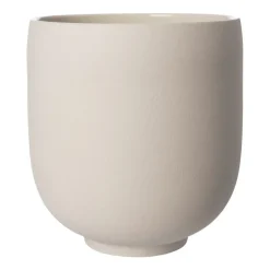 Ernst flower pot on foot natural white, H28 cm Ø26 cm