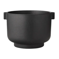 Ernst flower pot with handle black, h15 cm Ø19,5 cm
