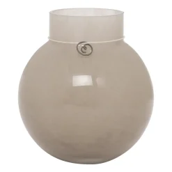 Ernst glass vase round beige, H14 cm Ø13 cm