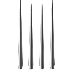 ester & erik candle 32 cm 4-pack metalic, Silver