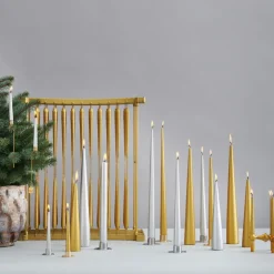 ester & erik candle 42 cm 4-pack metalic, Silver