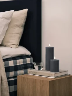 ester & erik pillar candle LED, 74 Dark Slate, 20 cm