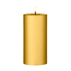 ester & erik pillar candle LED, 90 Gold Metallic, 15 cm