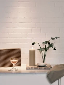 ester & erik pillar candle LED, 22 Linen Grey, 20 cm