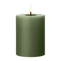 ester & erik pillar candle LED, 70 Green Soil, 10 cm