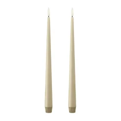 ester & erik taper candle LED 2-pack, 14 Pale ginger , 30 cm