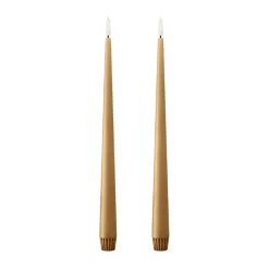 ester & erik taper candle LED 2-pack, 27 Almond butter , 30 cm