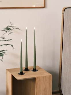 ester & erik taper candle LED 2-pack, 70 Green Soil , 30 cm