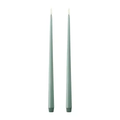 ester & erik taper candle LED 2-pack, 67 Jade stone, 40 cm
