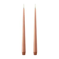 ester & erik taper candle LED 2-pack, 20 Rosy caramel , 30 cm