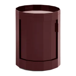 Facet Cabinet low side table feet/wheels 49 cm, Burgundy