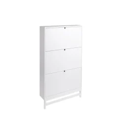 Falsterbo shoe storage, white, 3 compartment