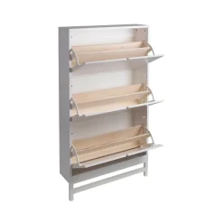 Falsterbo shoe storage, white, 3 compartment