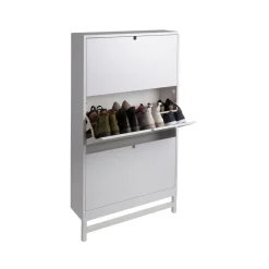 Falsterbo shoe storage, white, 3 compartment