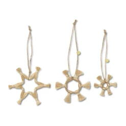 Ferm Living Jute Stars Christmas decoration 3 pieces, Natural