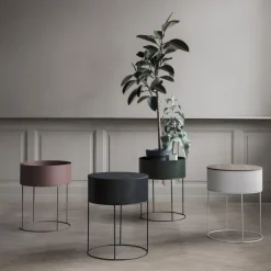 Ferm Living plant box round, light grey