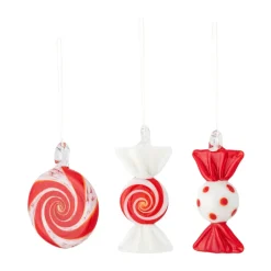 Festive decoration hangings 3 pieces, Red