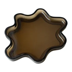 Filter decorative tray, Brown, Ø22x2 cm