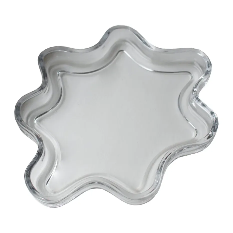 Filter decorative tray, Clear, Ø22x2 cm