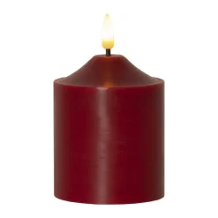 Flame pillar candle LED 12 cm, Red