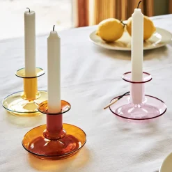Flare candlestick, pink