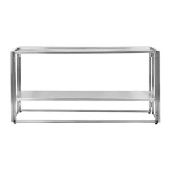 Foldable console 124x60 cm, Brushed stainless steel