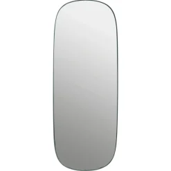 Framed mirror large, Dark-green clear, 118x44,5