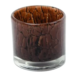 Fuji tealight holder Ø8 cm, Dark brown