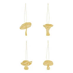 Fungi hanging decorations 4 pieces, Brass