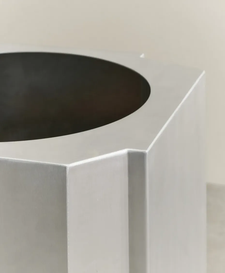 Funki pot L 52 cm, Brushed Aluminium