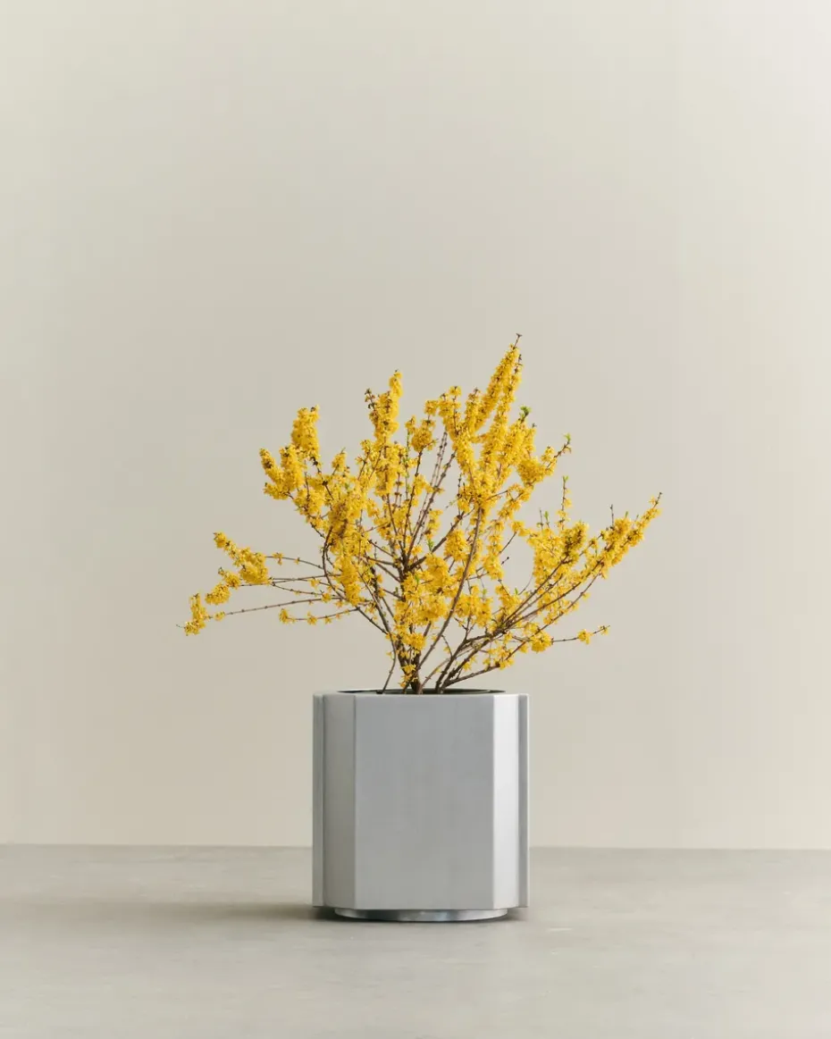 Funki pot L 52 cm, Brushed Aluminium