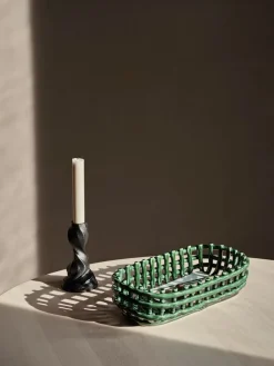Gale candlestick 13 cm, Blackened Aluminium