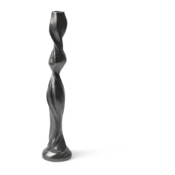 Gale candlestick 38 cm, Blackened Aluminium