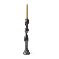 Gale candlestick 38 cm, Blackened Aluminium
