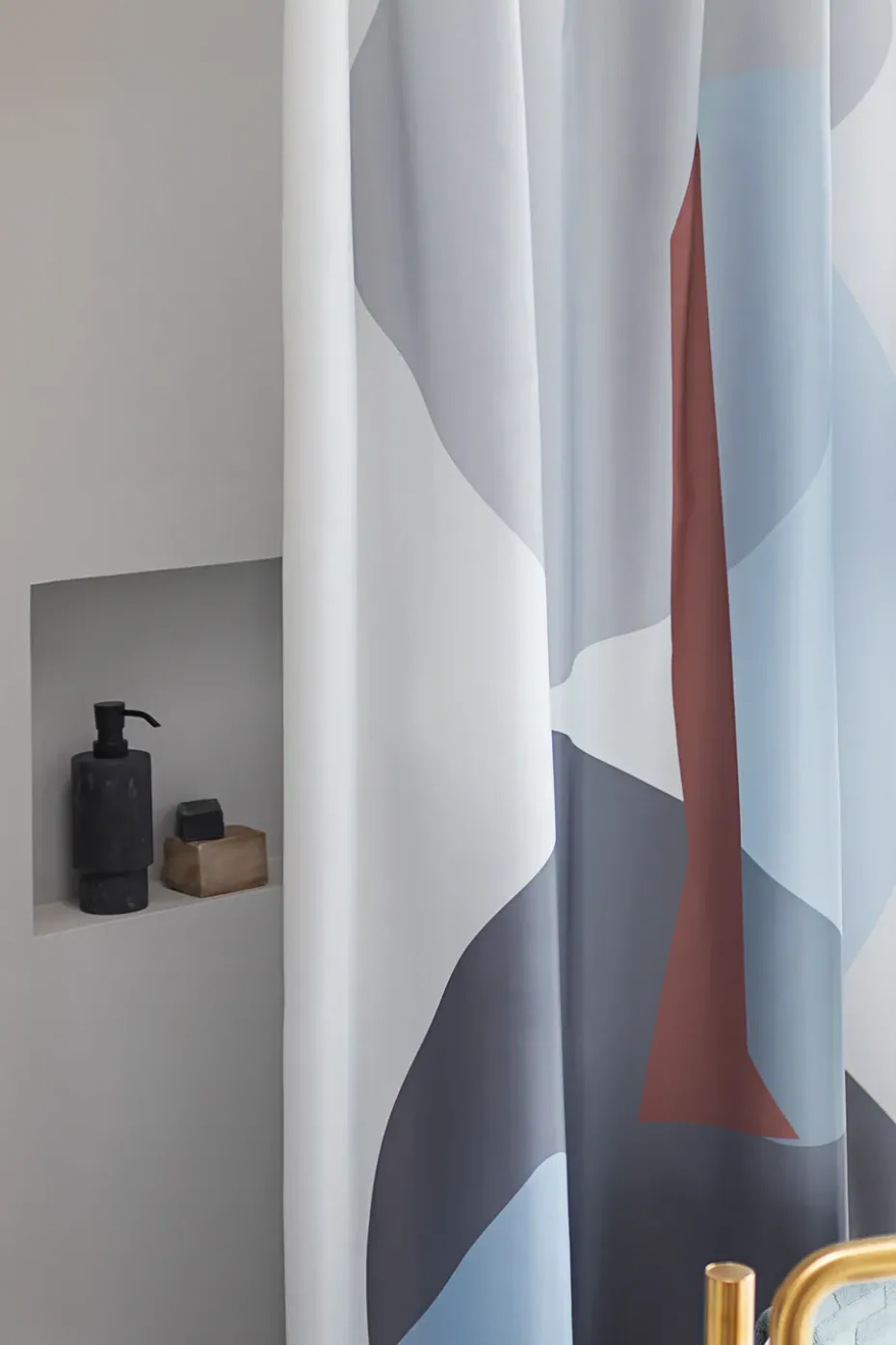 Gallery shower curtain 150x200 cm, Light grey