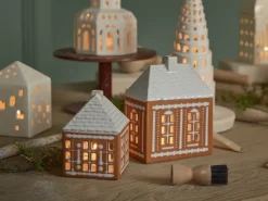 Gingerbread candle holder small 11 cm, Brown
