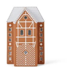 Gingerbread candle latern large 17 cm, Brown